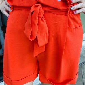 EE:Some Orange Cinch Waist Shorts w/ Pockets Size Medium